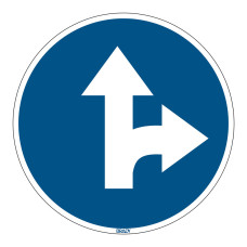 Floor Sign Go Straight and Right, 350mm diameter (PIC910-D350-FLO) Floor Sign Go Straight and Right, 350mm diameter (PIC910-D350-FLO)