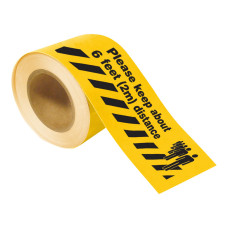 Covid-19 Toughstripe Floor Tape 102mm x 30m - Yellow, 2m social distance Covid-19 Toughstripe Floor Tape 102mm x 30m - Yellow, 2m social distance